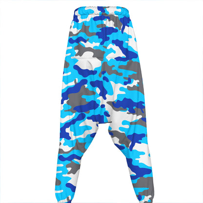 Blue Snow Camouflage Print Hammer Pants