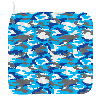 Blue Snow Camouflage Print Hand Towel