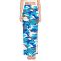 Blue Snow Camouflage Print High Slit Maxi Skirt