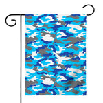 Blue Snow Camouflage Print House Flag