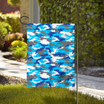 Blue Snow Camouflage Print House Flag