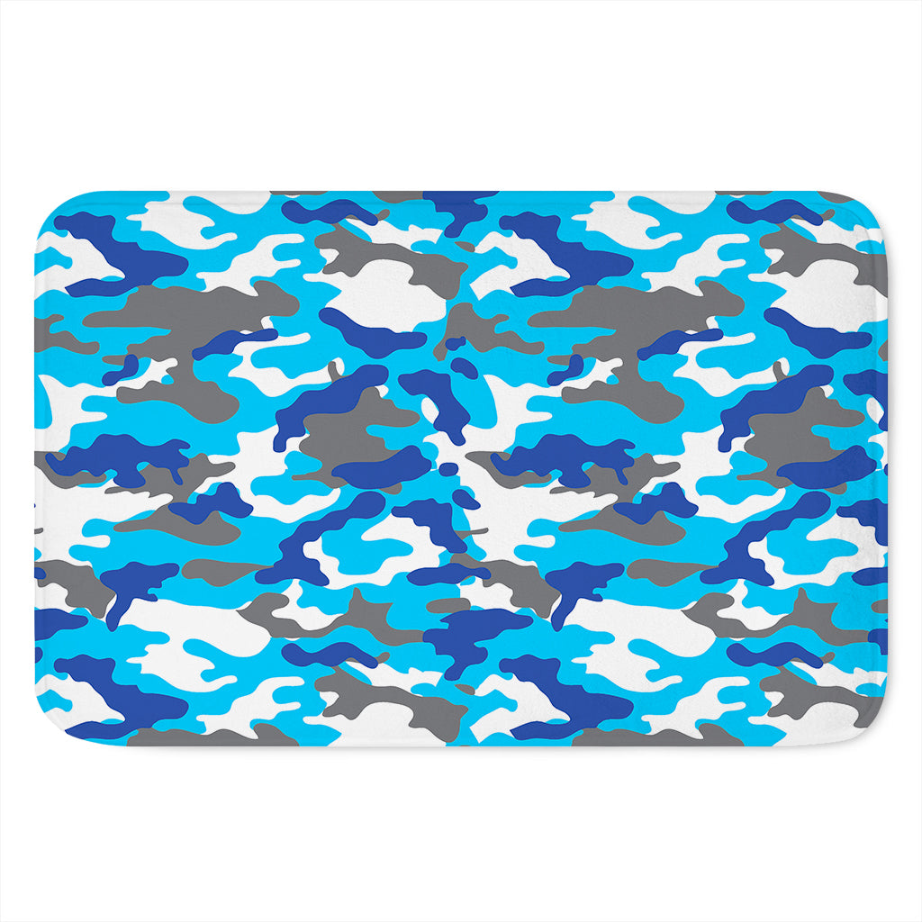 Blue Snow Camouflage Print Indoor Door Mat