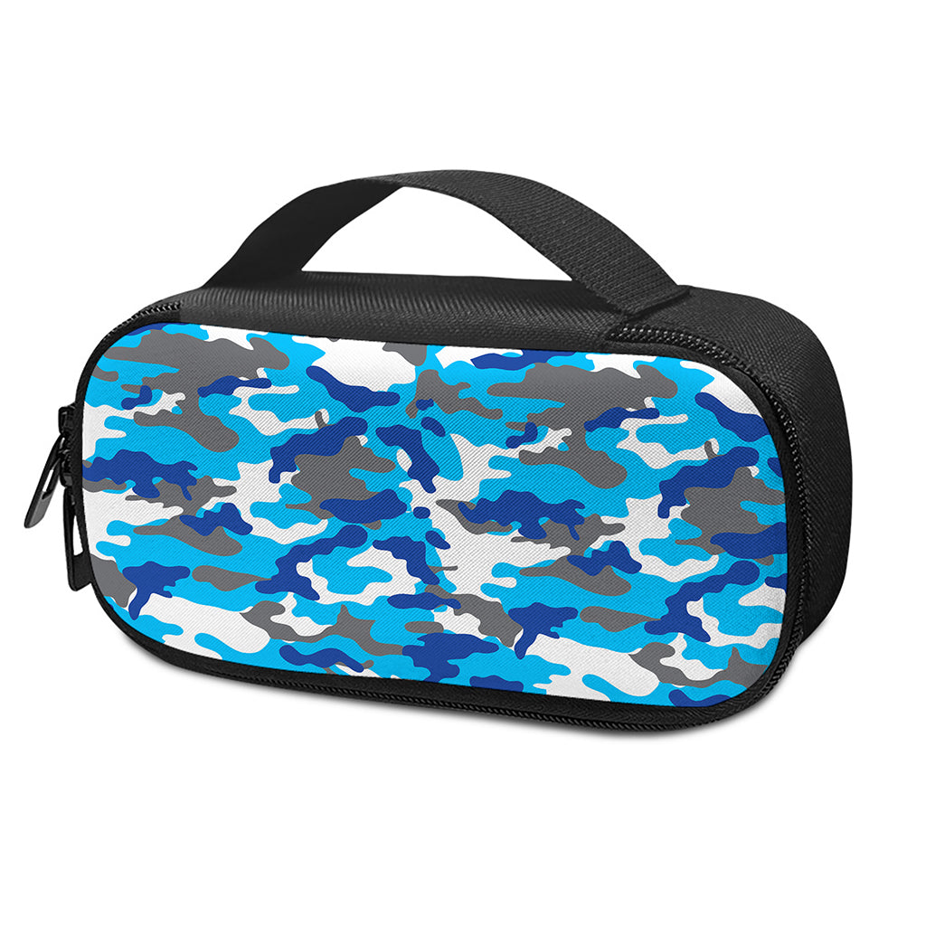 Blue Snow Camouflage Print Insulin Cooler Travel Case