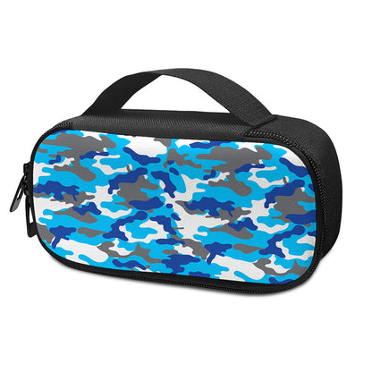 Blue Snow Camouflage Print Insulin Cooler Travel Case