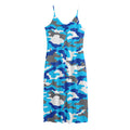 Blue Snow Camouflage Print Jersey Midi Cami Dress