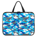 Blue Snow Camouflage Print Laptop Sleeve With Handle