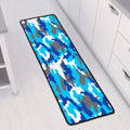 Blue Snow Camouflage Print Long Kitchen Mat