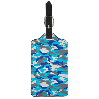 Blue Snow Camouflage Print Luggage Tag