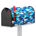 Blue Snow Camouflage Print Mailbox Cover