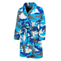 Blue Snow Camouflage Print Men's Bathrobe