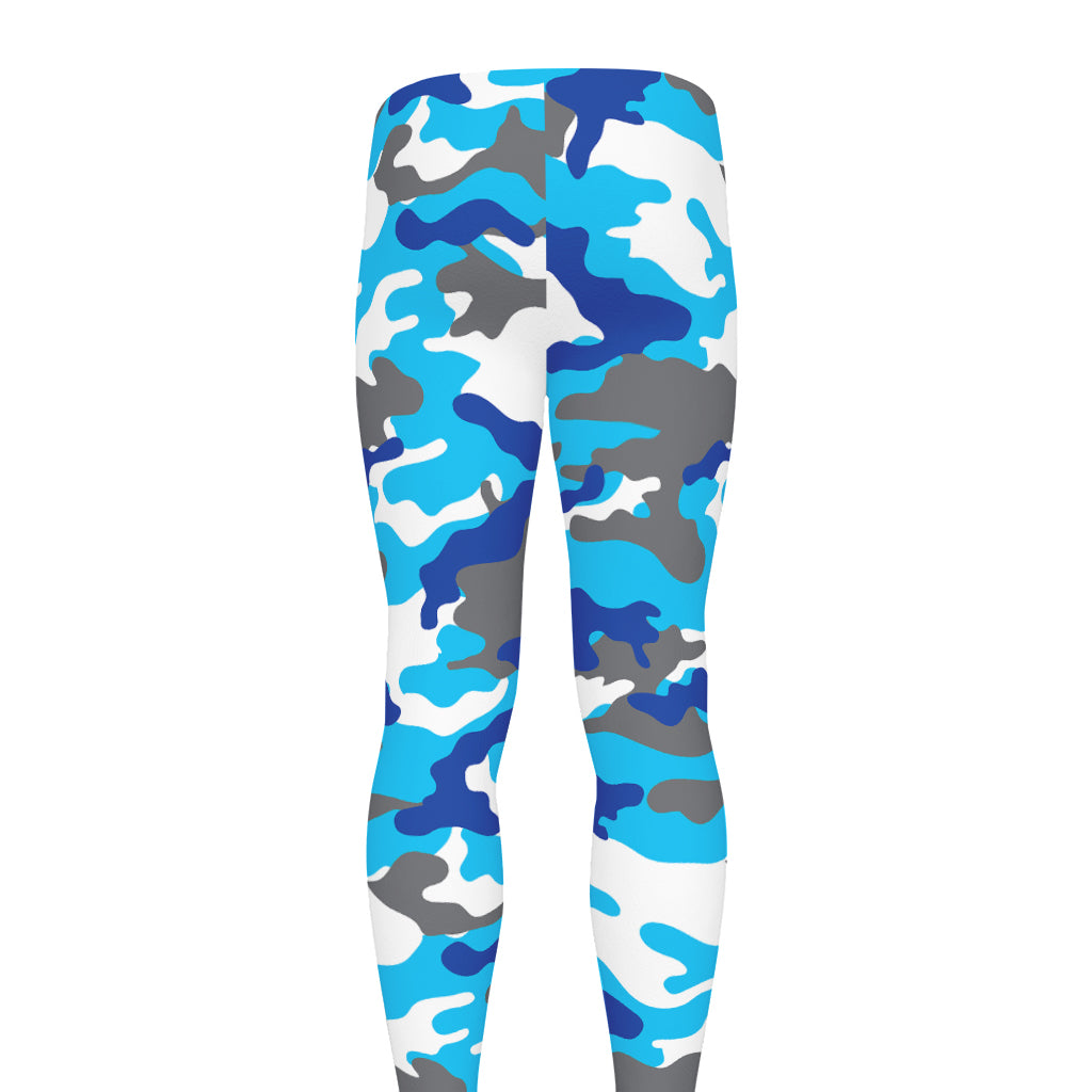 Blue Snow Camouflage Print Men's leggings