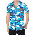 Blue Snow Camouflage Print Men's Shirt