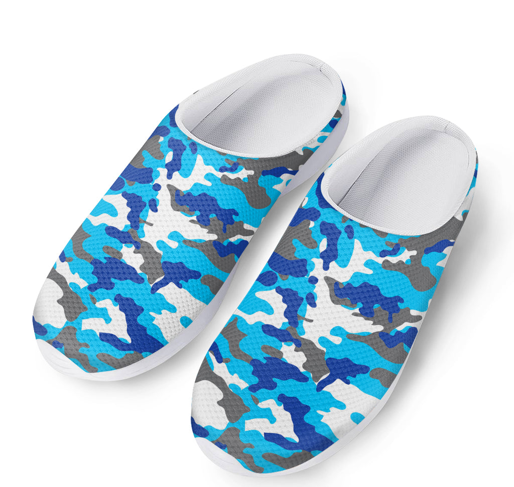 Blue Snow Camouflage Print Mesh Casual Shoes