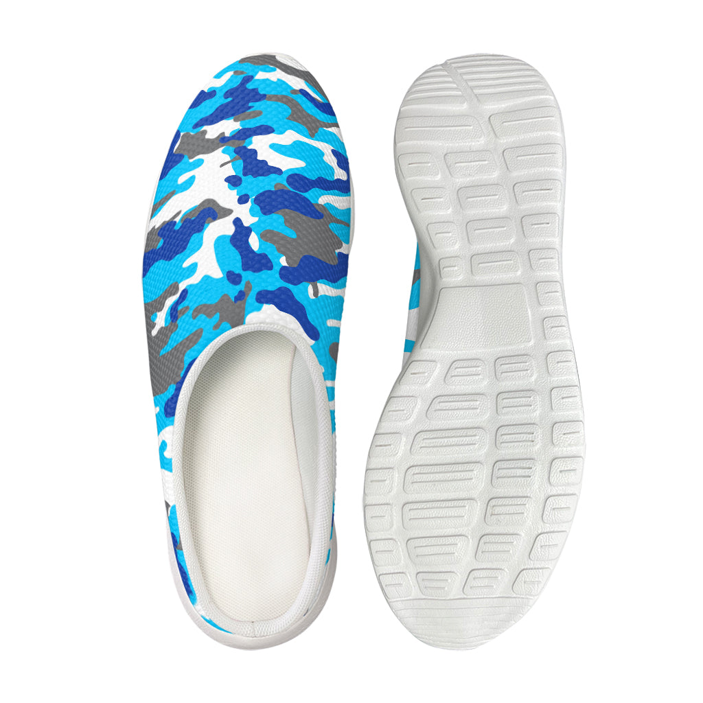 Blue Snow Camouflage Print Mesh Casual Shoes