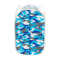 Blue Snow Camouflage Print Mesh Laundry Hamper