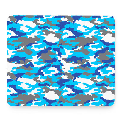 Blue Snow Camouflage Print Mouse Pad
