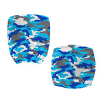Blue Snow Camouflage Print Office Chair Cover