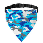 Blue Snow Camouflage Print Over The Collar Dog Bandana