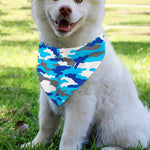 Blue Snow Camouflage Print Over The Collar Dog Bandana