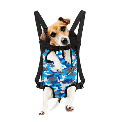 Blue Snow Camouflage Print Pet Carrier Backpack