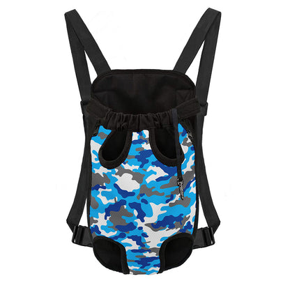 Blue Snow Camouflage Print Pet Carrier Backpack