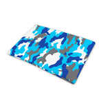 Blue Snow Camouflage Print Pet Cooling Mat Cover