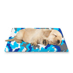 Blue Snow Camouflage Print Pet Cooling Mat Cover