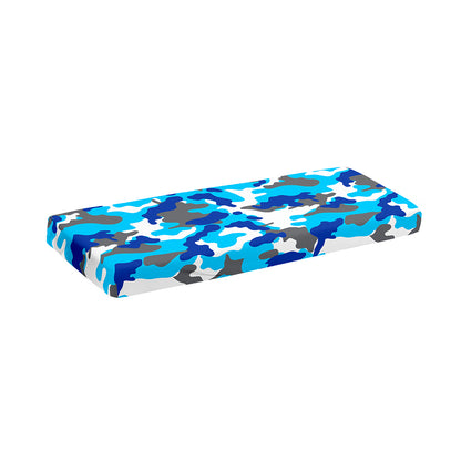 Blue Snow Camouflage Print Piano Keyboard Cover