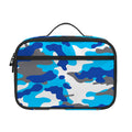 Blue Snow Camouflage Print Portable Lunch Bag