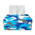 Blue Snow Camouflage Print Rectangle Tissue Box Cover