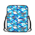 Blue Snow Camouflage Print Rectangular Crossbody Bag