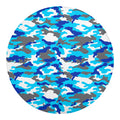 Blue Snow Camouflage Print Round Blanket
