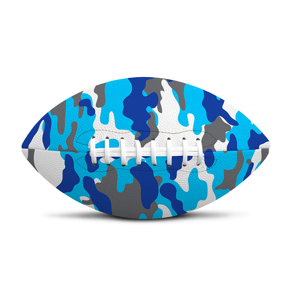 Blue Snow Camouflage Print Rugby Ball