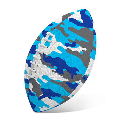 Blue Snow Camouflage Print Rugby Ball