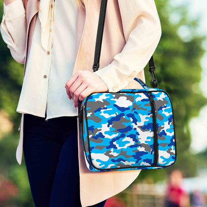 Blue Snow Camouflage Print Shoulder Strap Bible Bag