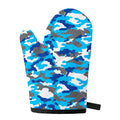 Blue Snow Camouflage Print Single Oven Mitt