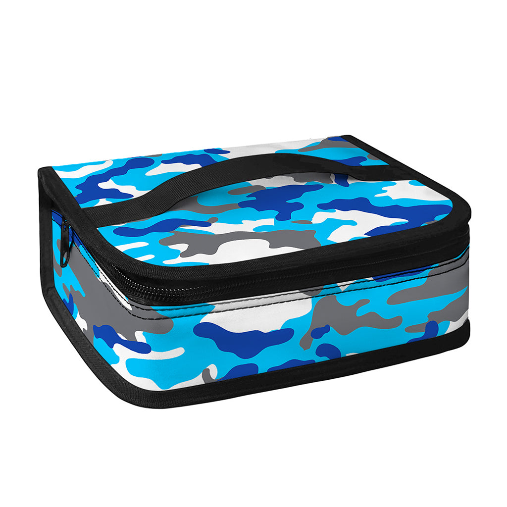 Blue Snow Camouflage Print Small Lunch Bag