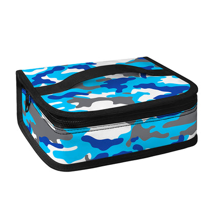Blue Snow Camouflage Print Small Lunch Bag
