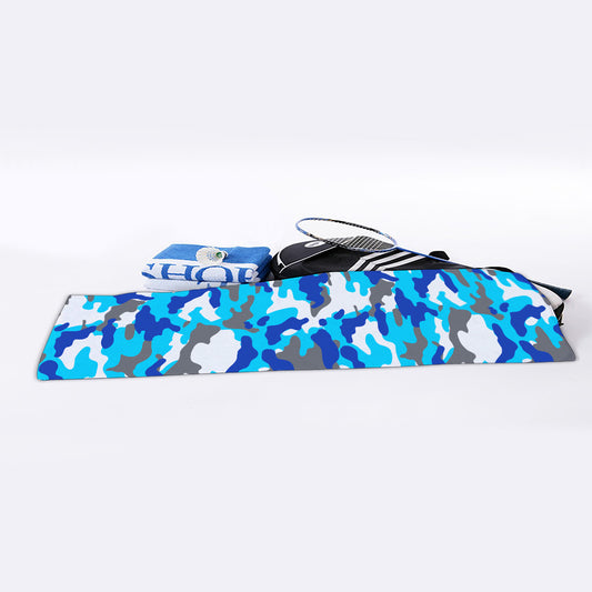 Blue Snow Camouflage Print Sports Towel