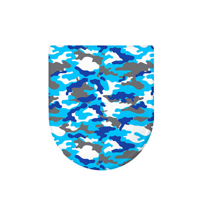 Blue Snow Camouflage Print Toilet Lid Cover
