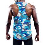 Blue Snow Camouflage Print Training Tank Top