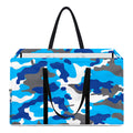 Blue Snow Camouflage Print Utility Tote Bag