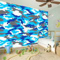 Blue Snow Camouflage Print Wall Sticker