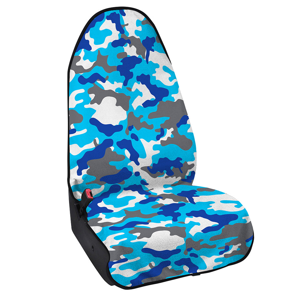 Blue Snow Camouflage Print Waterproof Car Seat Cover