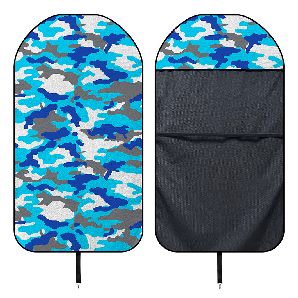 Blue Snow Camouflage Print Waterproof Car Seat Cover