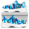 Blue Snow Camouflage Print White Chunky Shoes