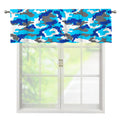 Blue Snow Camouflage Print Window Valance