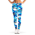Blue Snow Camouflage Print Women's Leggings