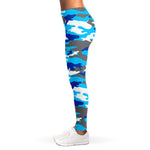 Blue Snow Camouflage Print Women's Leggings