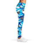 Blue Snow Camouflage Print Women's Leggings